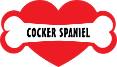 I Love My Dog With Cocker Spaniel Bone And Heart Sticker