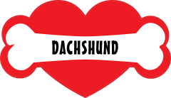 I Love My Dog With Dachshund Bone And Heart Sticker