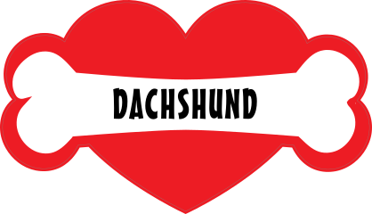 I Love My Dog With Dachshund Bone And Heart Sticker