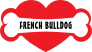 I Love My Dog With French Bulldog Bone And Heart Sticker