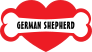 I Love My Dog With German Shepherd Bone And Heart Sticker