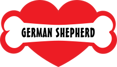 I Love My Dog With German Shepherd Bone And Heart Sticker