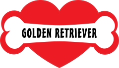 I Love My Dog With Golden Retriever Bone And Heart Sticker