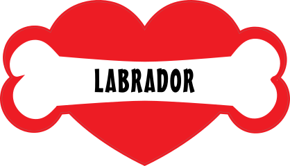 I Love My Dog With Labrador Bone And Heart Sticker