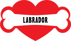 I Love My Dog With Labrador Bone And Heart Sticker