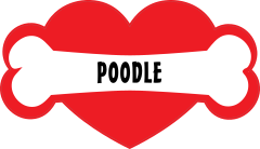 I Love My Dog With Poodle Bone And Heart Sticker