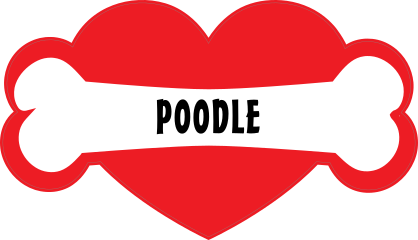 I Love My Dog With Poodle Bone And Heart Sticker