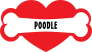 I Love My Dog With Poodle Bone And Heart Sticker