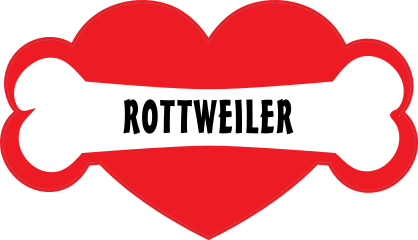 I Love My Dog With Rottweiler Bone And Heart Sticker