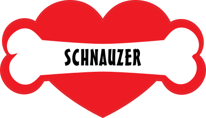 I Love My Dog With Schnauzer Bone And Heart Sticker
