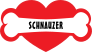 I Love My Dog With Schnauzer Bone And Heart Sticker