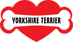 I Love My Dog With Yorkshire Terrier Bone And Heart Sticker