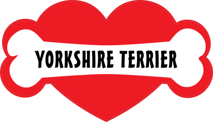 I Love My Dog With Yorkshire Terrier Bone And Heart Sticker