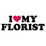 I Love My Florist With Red Heart Text Sticker