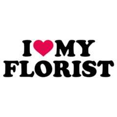 I Love My Florist With Red Heart Text Sticker