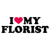 I Love My Florist With Red Heart Text Sticker