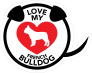 I Love My French Bulldog Puppy Heart Circle With Tail Sticker