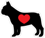 I Love My French Bulldog Silhouette With Heart Sticker