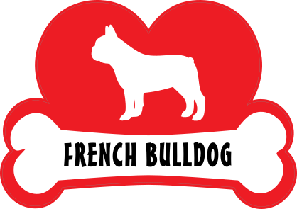 I Love My French Bulldog With Dog Bone And Heart Sticker