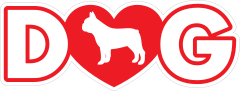 I Love My French Bulldog With Heart For Letter O Sticker