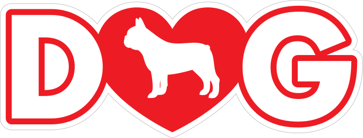 I Love My French Bulldog With Heart For Letter O Sticker