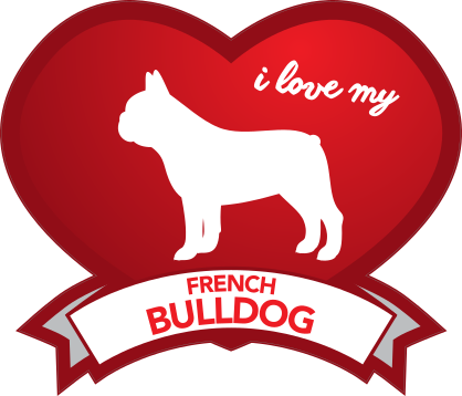 I Love My French Bulldog With Shaded Heart Sticker