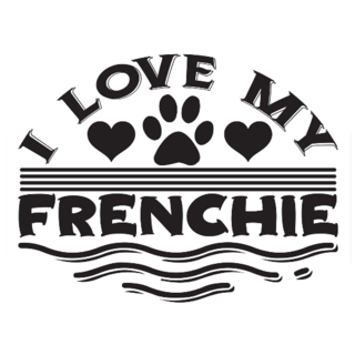 I Love My Frenchie Dog Sticker