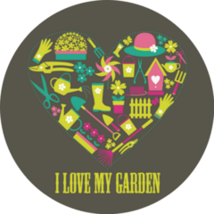 I Love My Garden Illustration Sticker