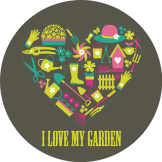 I Love My Garden Illustration Sticker