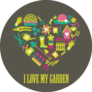 I Love My Garden Illustration Sticker