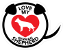 I Love My German Shepherd Puppy Heart Circle With Tail Sticker