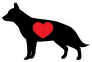 I Love My German Shepherd Silhouette With Heart Sticker