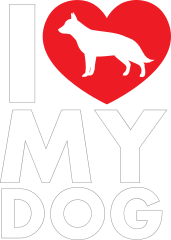 I Love My German Shepherd Text With Heart Sticker