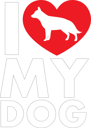 I Love My German Shepherd Text With Heart Sticker