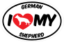 I Love My German Shepherd With Big Text Oval Sticker