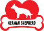 I Love My German Shepherd With Dog Bone And Heart Sticker