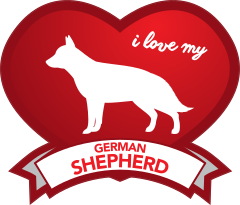 I Love My German Shepherd With Shaded Heart Sticker