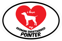 I Love My German Shorthaired Pointer Oval Sticker