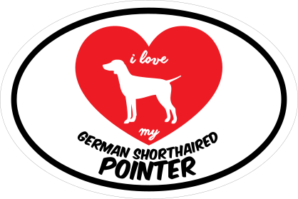 I Love My German Shorthaired Pointer Oval Sticker