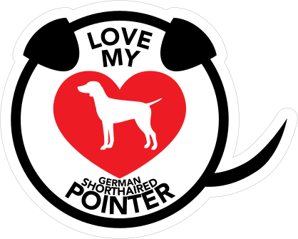 I Love My German Shorthaired Pointer Puppy Heart Sticker