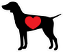 I Love My German Shorthaired Pointer Silhouette With Heart Stic