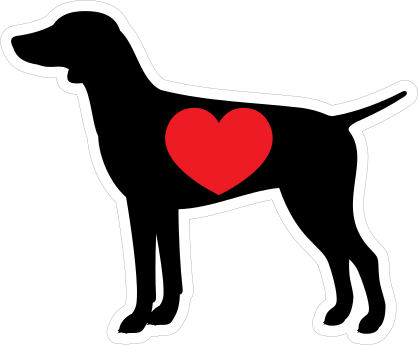 I Love My German Shorthaired Pointer Silhouette With Heart Stic