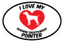 I Love My German Shorthaired Pointer Text With Heart Oval Stick