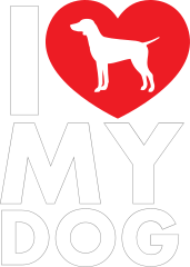 I Love My German Shorthaired Pointer Text With Heart Sticker