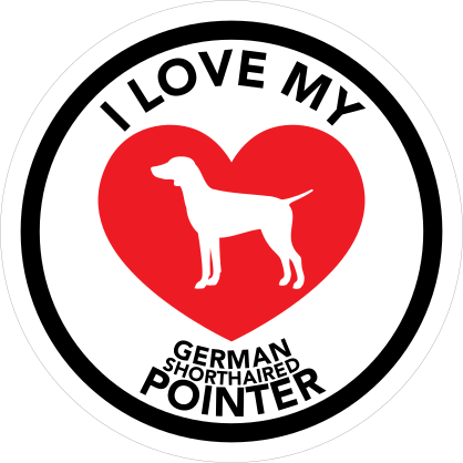 I Love My German Shorthaired Pointer With Big Heart Circle Stic