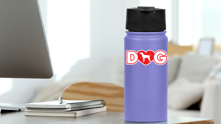 I Love My German Shorthaired Pointer With Heart For Letter O St on a Water Bottle (New) example