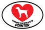 I Love My German Shorthaired Pointer With Heart Oval Sticker