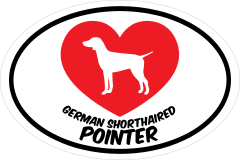 I Love My German Shorthaired Pointer With Heart Oval Sticker
