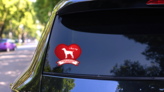I Love My German Shorthaired Pointer With Shaded Heart Sticker on a Rear Car Window (New) example