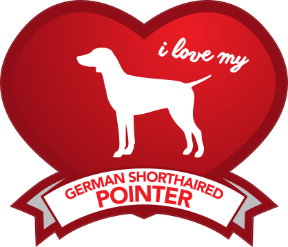I Love My German Shorthaired Pointer With Shaded Heart Sticker
